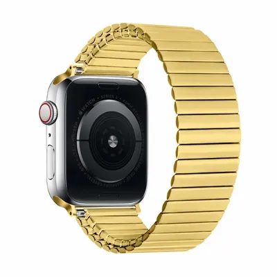 Produktbild von Strap-it Apple Watch 8 Stahl-Stretchband (Gold)