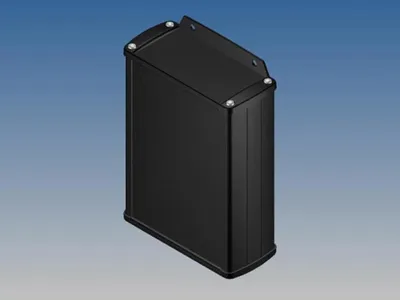 Zdjęcie produktu dla Aluminiowa obudowa - kolor czarny - 145 x 105,9 x 45,8 mm - z kołnierzem
