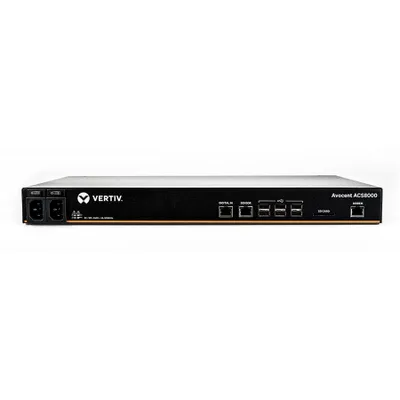 Produktbild von Vertiv Avocent ACS8000 Konsolenserver (32 Ports) mit dualer Wechselstromversorgung und Analogmodem, SNMP, SSH, SSH-2, WPA2-RADIUS, RS-232, C13-Koppler, Eingebettetes LINUX, 438 x 241 x 44,5 mm, 3,4 kg