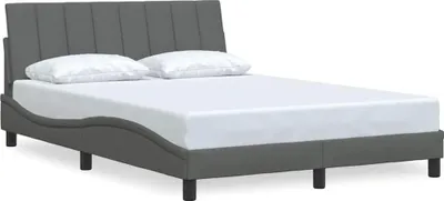 Produktbild von vidaXL Bettgestell ohne Matratze "Hanko" Dunkelgrau 120x200 cm Stoff