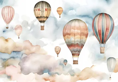 Produktbild von Vlies Fototapete Kinderzimmer Luftballons Wolken (312x219 cm - inkl. Kleister) Kinder Modern Vliestapete Tapete Wandtapete