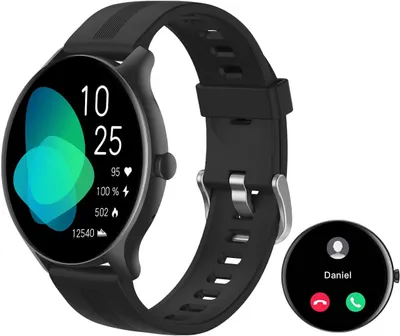 Produktbild von Smartwatch für Damen Herren  mit Telefonfunktion  Bluetooth Anrufe Fitnessuhr mit SpO2-Überwachung Pulsuhr Schlafmonitor Schrittzähler Android IOS