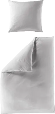 Produktbild von BIERBAUM Bettwäsche Mako-Satin silber 135x200cm, mit 1 Kissen