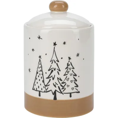 Produktbild von Glasdose für Plätzchen mit Tannenbaum-Motiv, Ø 12,5 x 18 cm