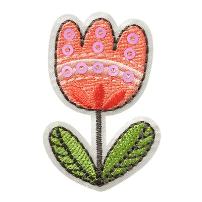 Produktbild von Mono Quick 06163 Tulpe mit Pailletten Bügelbild, Patch, ca. 4,8 x 3,1 cm