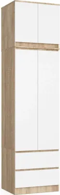 Obrázek produktu pro Šatní skříň s nástavcem 60 cm WREN - dub sonoma / bílá