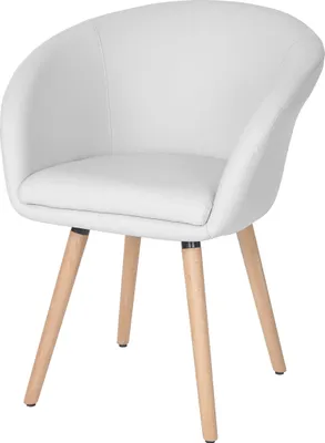 Produktbild von Esszimmerstuhl Malmö T633, Stuhl Küchenstuhl, Retro 50er Jahre Design  Kunstleder, weiß
