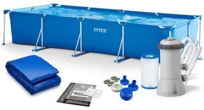 Produktbild von Rahmen-Gartenpool 450 x 220 x 84 cm 4-in-1 INTEX 28273