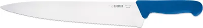 Produktbild von Giesser Messer Küchenmesser Kochmesser mittelspitz breit scharf - 31cm Wellenschliff 6mm blau