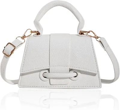 Image de Mini sac bandoulière décontracté, blanc, 1 pièce, avec bandoulière réglable, idéal pour un usage quotidien