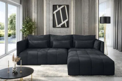 Produktbild von AX LIVING Gaziante Eckschlafcouch mit Bettkasten 248 cm grau