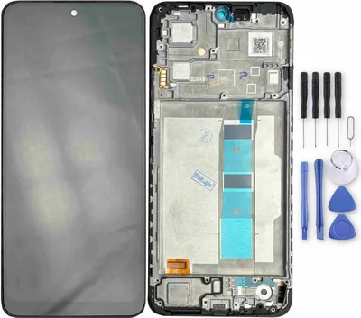 Produktbild von Wigento Full TFT Display mit Rahmen für Redmi Note 12 4G, Schwarz, keine Fingerprint-Funktion