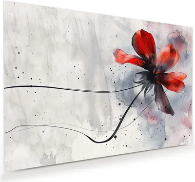 Produktbild von Glasbild 75x50cm in XXL für Wohnzimmer, Schlafzimmer Motiv Abstrakte Blüte