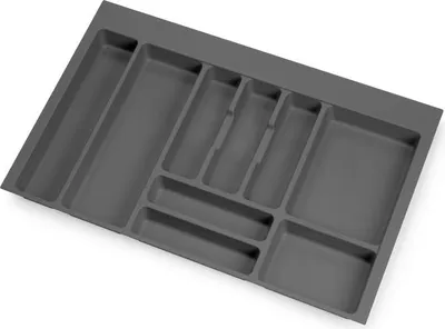 Image de Range-couverts Optima pour tiroir universel -  module 800mm -  Plastique -  Gris antracite