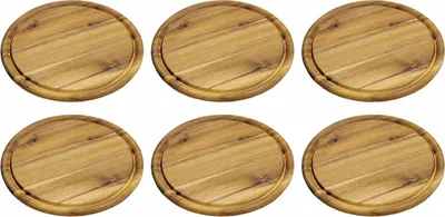 Kesper Bambus Vesperteller Set - 4 Nachhaltige Frühstücksteller Mit Saftrille - 25cm Durchmesser