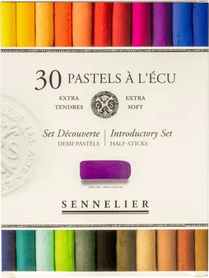 Zdjęcie produktu dla Etui na pastele "A l'écu" - 30 połówek pasteli - Asortyment