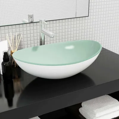 Zdjęcie produktu dla Umywalka ze szkła hartowanego 54,5x35x15,5 cm biała
