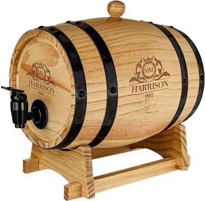 Zdjęcie produktu dla Duża Drewniana Beczka do Przechowywania Wina i Whisky - 3 Litry