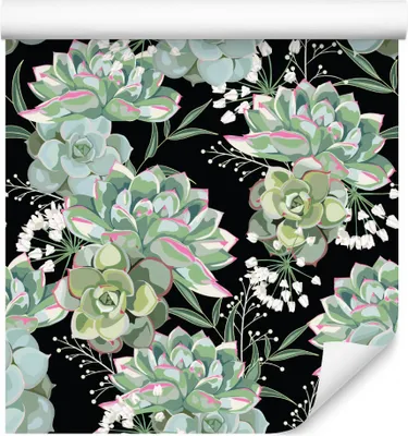 Produktbild von 10m VLIES TAPETE Rolle Blumen Flora Exotisch Kakteen Gemalt Ornamente XXL