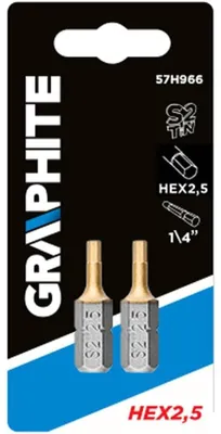 Immagine prodotto di Punte per cacciavite GRAPHITE HEX2.5 x 25 mm, 2 pz.