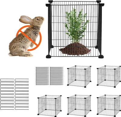 Zdjęcie produktu dla zestaw 5 metalowych klatek do ochrony roślin przed zwierzętami 390x390x365mm