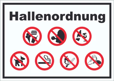 Produktbild von Aufkleber Hallenordnung A4 (210x297mm)