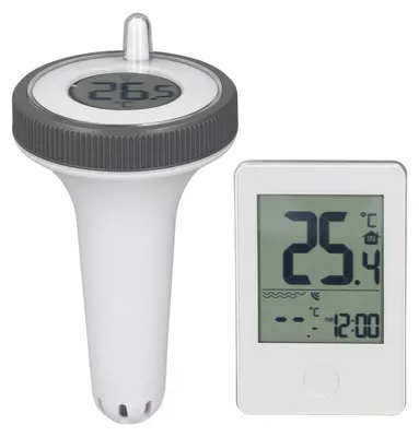 Produktbild von Drahtloses Poolthermometer, LCD-Display, 0,1 ℃ Genauigkeit, wasserdichtes digitales schwimmendes Thermometer, Temperaturmessgerät