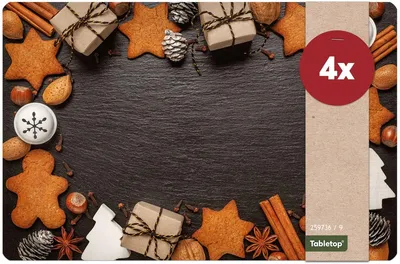 Produktbild von Tischsets Lebkuchen Gewürze Schiefer 4er Tischunterlage Tischdeko