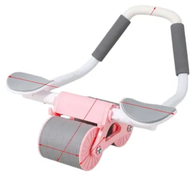 Produktbild von INF Bauchroller mit Ellenbogenstütze – Zweirädriger, geräuscharmer Ab Roller mit Federunterstützung, rutschfesten Schaumstoffgriffen und Handyhalter Rosa