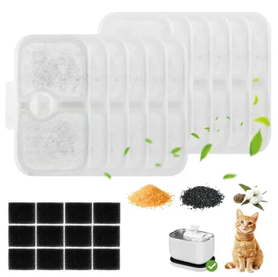 Produktbild von Katzenbrunnen Filter Ersatzfilter 12 Stück für Petlibro PLWF105/PLWF115/PLWF005 mit Schwämmefilter