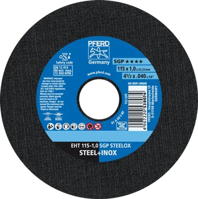 Obrázok produktu pre PFERD 61330421, Rezací disk, Nerezová oceľ, Oceľ, 11,5 cm, Každá značka, Plochý stred, 2,22 cm