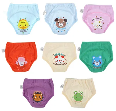 Produktbild von 8PCS Baby Tuch Cartoon Wasserdichte Windeln Windeln Kleinkind 4 Schichten Töpfchen Training Hosen (100)