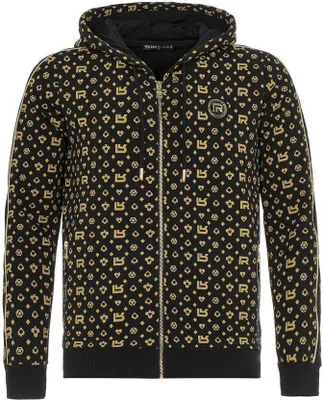 Produktbild von Red Bridge Herren Sweatjacke Kapuzenpullover Reißverschluss Allover Premium Schwarz XXL