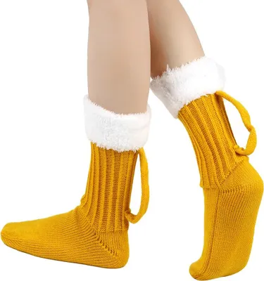 Produktbild von INF 3D Bierkrug Strick Socken - Warme Wadenhohe Socken für Winter, 1 Paar