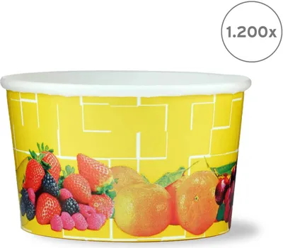 Produktbild von 1200x Eisbecher, Eis- Pappbecher, Früchtebecher mit 260 ml Füllvolumen