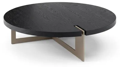 Image de Table basse noire, style moderne, forme ronde, design minimaliste, de haute qualité, intemporelle