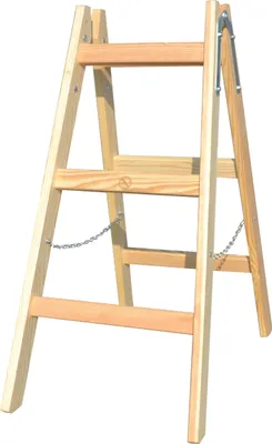 Obrázok produktu pre Obojstranný drevený rebrík 2 x 3 stupne Sklopný rebrík
