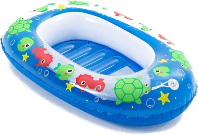 Productafbeelding van Opblaasbare reddingsboot - Kinderen vlot - Waterpret - Opblaasbare bodem - 102 x 69 cm - Blauw