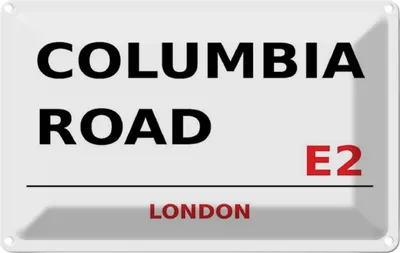 Produktbild von vianmo Blechschild 12x18 cm Columbia Road E2 Abenteuer Reisen England Urlaub