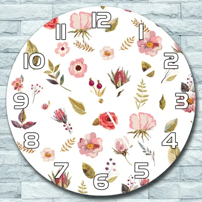 Produktbild von Wanduhr aus Glas Rund fi 30 Feldblumen Aquarell Quarz Deko Schlafzimmer Büro