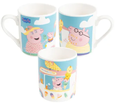Produktbild von Peppa Wutz Tasse für Kinder - Peppas Ice Cream Kinderbecher Kindertasse aus Keramik 230 ml