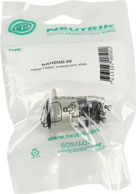 Obrázek produktu pro Neutrik NTR-NAHDMI-W, HDMI 1.3a, Stříbrná, ABS umělá hmota, Mosaz, Nikl, Pozinkovaná ocel, UL 94 V-0, -25 - 85 °C, 31 mm