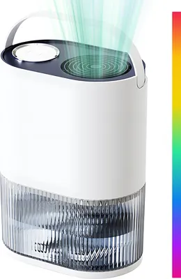 Produktbild von osuszacz i oczyszczacz powietrza 2 w 1 do domu z kolorowym światłem, przenośny osuszacz z 200 oz i automatycznym wyłączaniem, tryb uśpienia, osuszacz przestrzeni pełzającej, do piwnicy 200 stóp kwadratowych, sypialni, łazienki, szafy