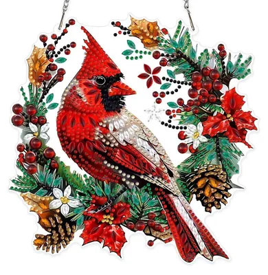 Productafbeelding van Diamantverfijning hanger, winterlandschap met ketting, knutselset voor kinderen en volwassenen