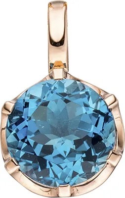 Produktbild von JOBO Anhänger rund 585 Gold Rotgold 1 Blautopas London blue blau Goldanhänger