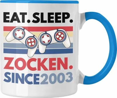 Produktbild von Trendation - 18. Geburtstag Tasse Jungen Jungs Geschenk 18er Geschenkidee 18 Sohn Gamer (Blau)