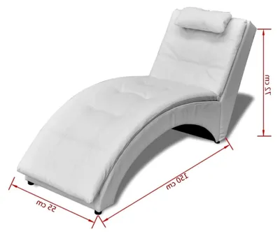 Produktbild von Chaiselongue mit Kissen aus Kunstleder, Relaxliege für das Wohnzimmer