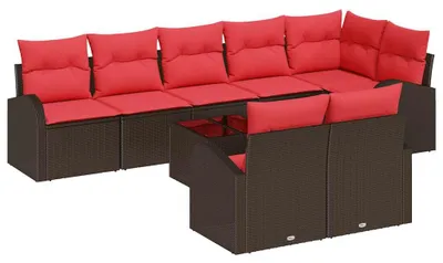 Obrázek produktu pro vidaXL Zahradní sedací souprava, 9 ks, hnědá, poly-ratan