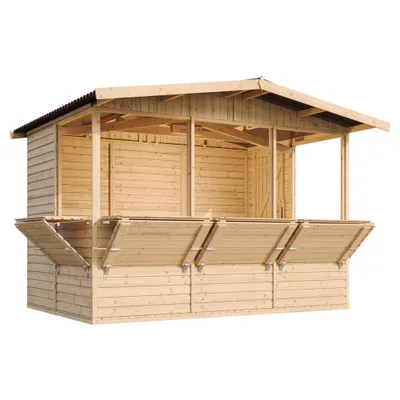 Immagine prodotto di TIMBELA M150B H232x336x263 cm/6 m2, grande capanno di vendita multifunzionale per bar da giardino stand di vendita in legno