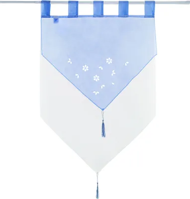 Produktbild von Scheibengardine HxB 90x60 cm Blau »GERA« Zweilagig Voile Schlaufen Scheibenhänger Panneaux, 2023710